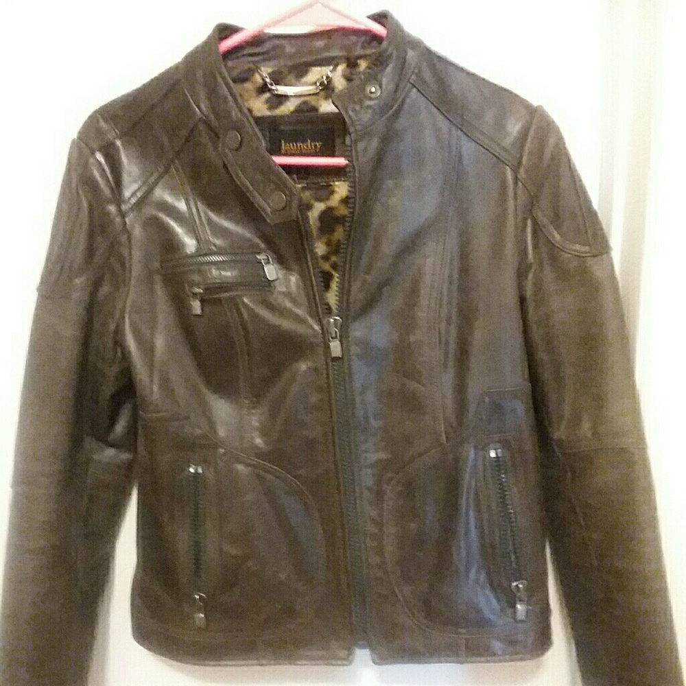 Distressed Leather Motorcycle Jacket